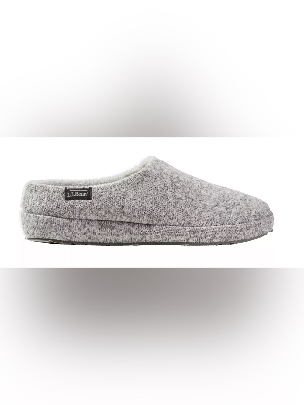 VGC- 9  L.L.Bean Heather Gray Slip-On sweater fleece Slipper scuff